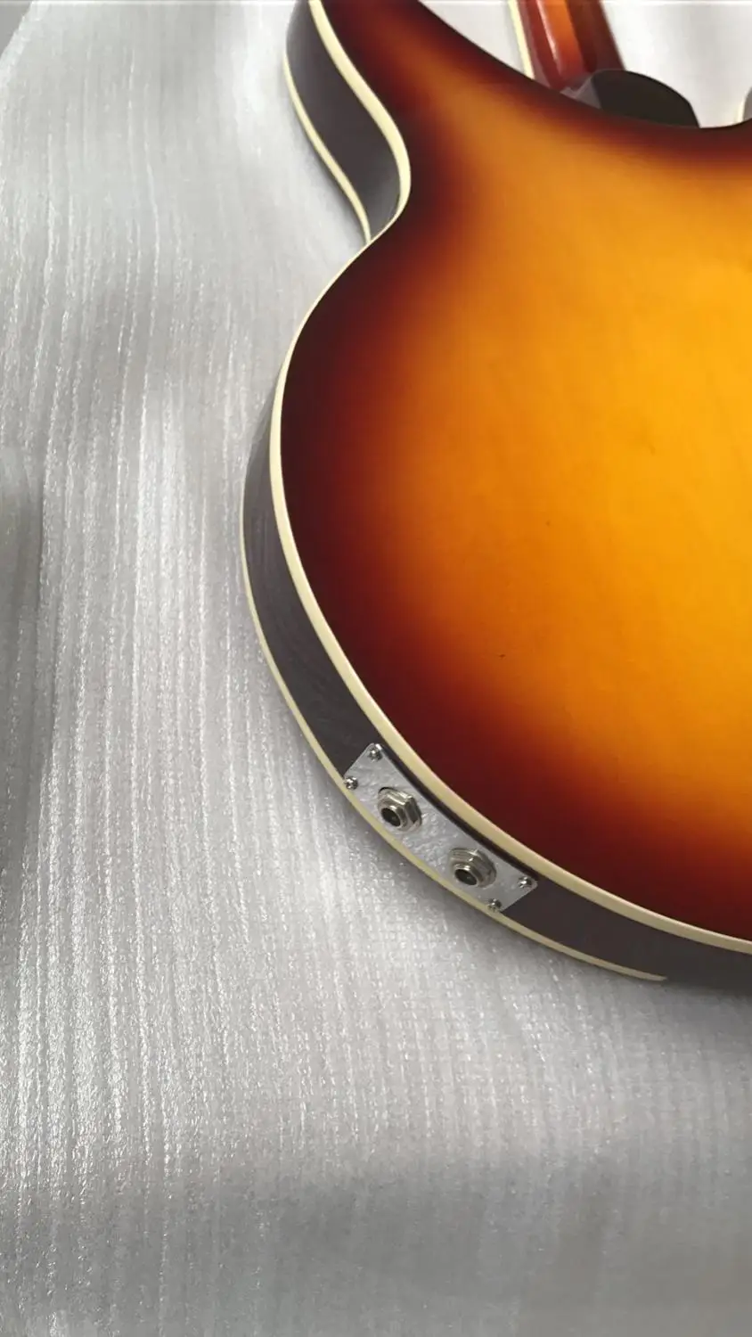 Новое поступление Rickenback 12 струнная электрогитара один кусок шеи 330 в Fireglo Sunburst 170718