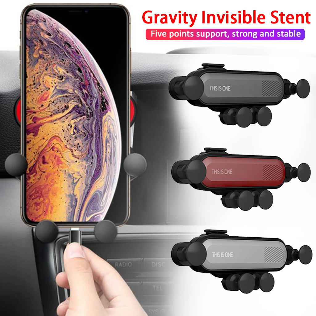 

Universal Mobile Phone Air Vent Holder Auto-Retractable Gravity Car Cradle Mount Holder For iphone Samsung Xiaomi Huawei