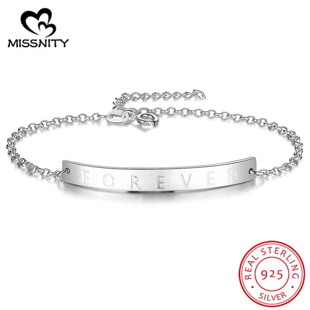 

MissNity 925 sterling silver personalized hand-made bracelet letter bracelet DIY name making couple jewelry bracelet