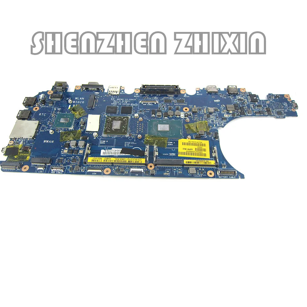 

yourui For DELL E5570 Laptop motherboard with SR2FU I7-6820HQ CPU CN-0CC27G CN-0K6HJF K6HJF LA-C841P FULL working