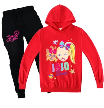 

Baby Autumn Sweatshirt Pants 2pcs Sets Cotton Jojo Siwa Cartoon Long Sleeve Sport Hoodies Set Girls Hooded Clothes Clothing Suit
