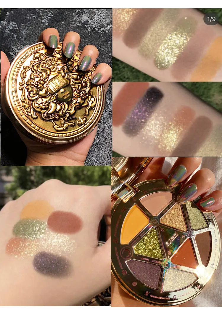 Goddess Luck coins тени для век палитра 9 цветов блеск матовые мерцающие