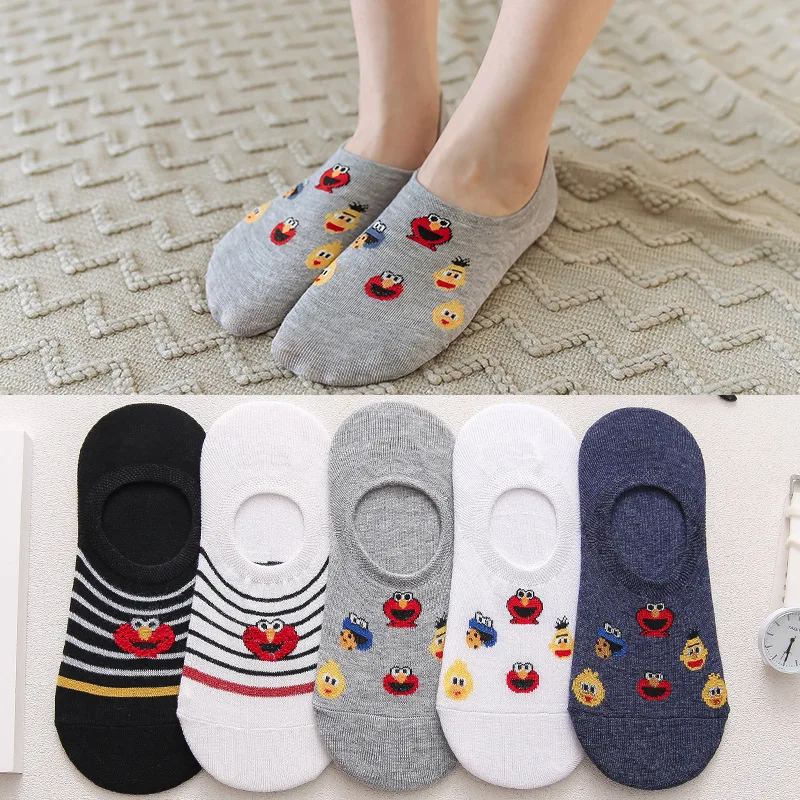 Fast Shipping 2020 New Arrival 5 Pairs Slipper Invisible Cartoon Women's Short Socks Cotton No Show Socks For Women
