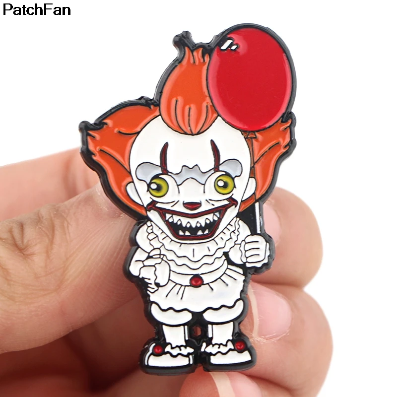 Patchfan Стивен Кинг это ужас фильм клоун цинк галстук булавки броши для рюкзака, одежды для мужчин женщин шляпа значок медаль A2561