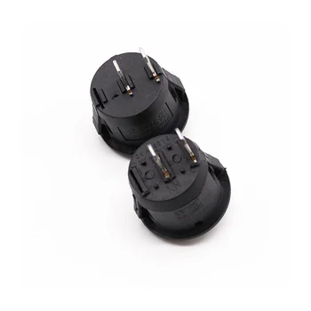 Interruptores basculantes de barco redondos y pequeños, interruptor de encendido y apagado, negro, blanco, rojo, 2 pines, 16mm de diámetro, 10 Uds. 2