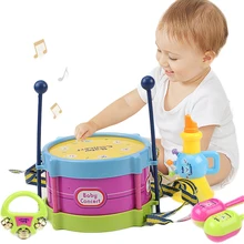 5 шт. детский музыкальный инструмент игрушечная труба барабанная лента комплект Дети ударная музыкальная игрушка красочная Забавная детская игрушка для обучения подарки