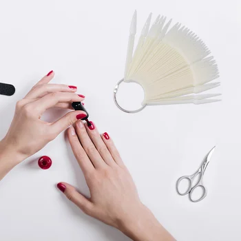

160pcs False Nail Sticks Useful Plastic Nail Tips Board Nail Practice Tips Nail Color Plates Nail Display Tips for Nail Shop