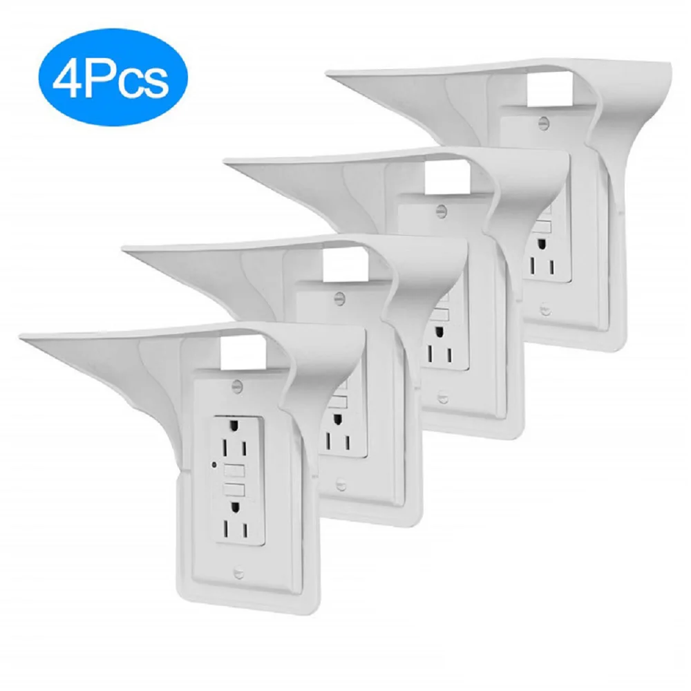 4Pcs Set Новое Потрясающее 1/2/4 ПК полка с розеткой питания легко Установка настенная полка с розеткой питания Мощность полка Ванная комната полки бытовой корзина для душа - Цвет: 4Pcs Set