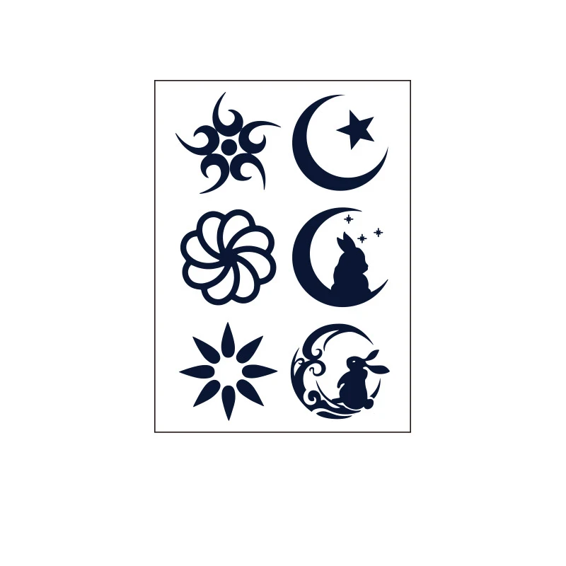 

Juice Tattoo Sticker Moon Star Rabbit Totem Semi-permanent Waterproof Temporary Fake Tatoo for Man Lady New Style 7-15 Days