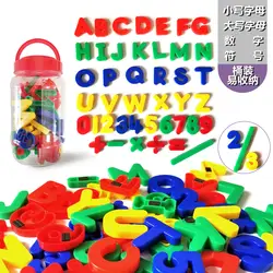 Магнитные буквы с цифрами учебные наклейки магнитные магниты холодильник Обучающие Детские игрушки Пластиковые с цифрами