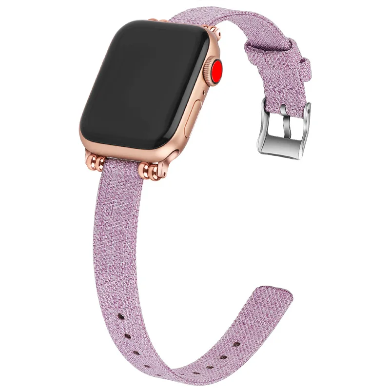 Для apple watch 3/2 наручных часов iwatch 4 нейлоновый холщовый ремень украшения 38/40 мм/42 44