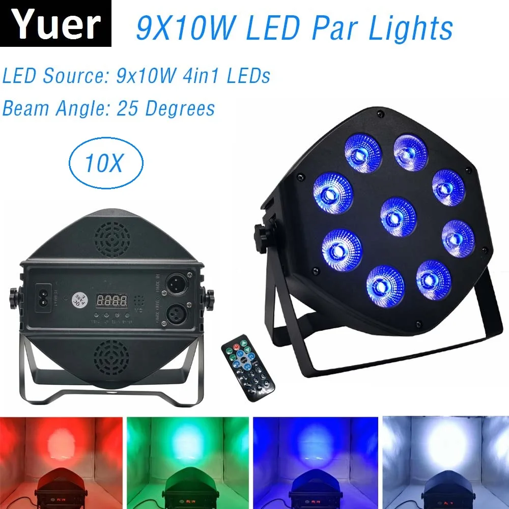 

LED Par 9X10W RGBW With DMX512 For Club Disco DJ Sound Activated Disco Ball Stage Light Lumiere Christmas Projector Dj Club Par