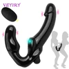 Strapless Strap-on Dildo Vibrator Strapon for Lesiban Remote Control 10 Speed Double-heads Vibrator for Women Sex Toys For Adult 1
