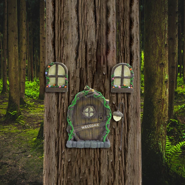 Csintalan Kerti Törpe Szobor Elf Kimegy A Fa Ölelő Miniatűrök Otthoni Dekoráció És Figurák Kültéri Tündér Dísz X0D1 - Image 5