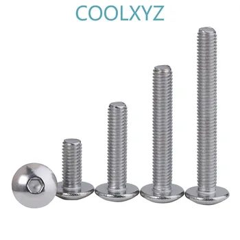 

304 stainless steel large flat head hexagonal screw semi-round head screw head umbrella head M3M4M5M6M8 25PCS