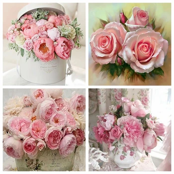 

Huacan 5D DIY Diamond Painting Flower Full Square Diamond Embroidery New Arrival Home Decoration Kit