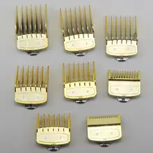 8 шт./компл., профессиональный Премиум направляющая для резки Расческа для wahl с металлическим зажимом 1/16 ''до 1'' набор, логотип, золото