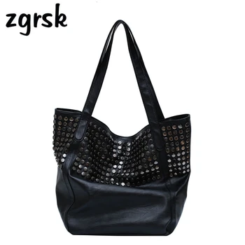 

Fashion Punk Luxury Handbags Women Bags Designer Bag Rivets Handbag Fashion Women Shoulder Bag Winter Pu Leather Totes Bag