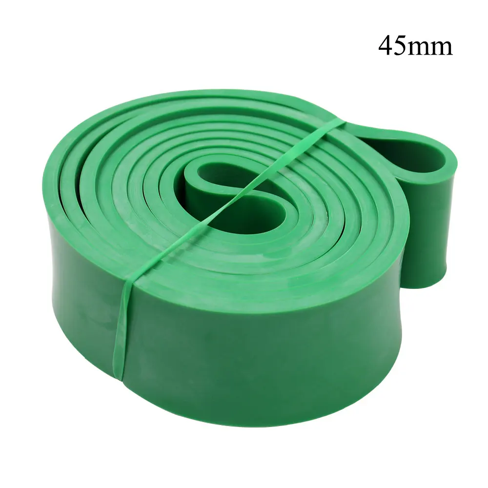 45 mm green Новая эластичная лента для упражнений, спортивный пояс для йоги, Эспандер для фитнеса, ремни для тренировки, руберская петля - Цвет: 45 mm green