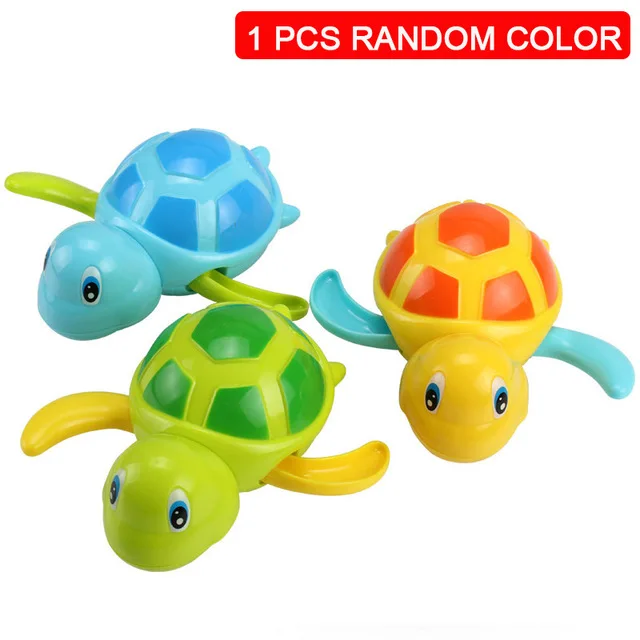 1 pcs Cute Cartoon Animal Dinosaur Duck Bath Toys Classic Baby Water  Toy Baby Swimming Turtle Kids Beach Bath Clockwork Toys 10