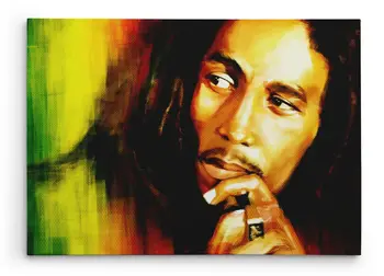 

100%Handmade Oil Painting Hand Bob Marley Gallery Wrapped Canvas Wall Art