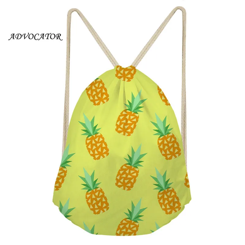 

Cartoon Pineapple 3D Kids Waterproof Drawstring Bag Boy's Sports Backpack Change Bag for Custom Logo Mochila Cuerdas