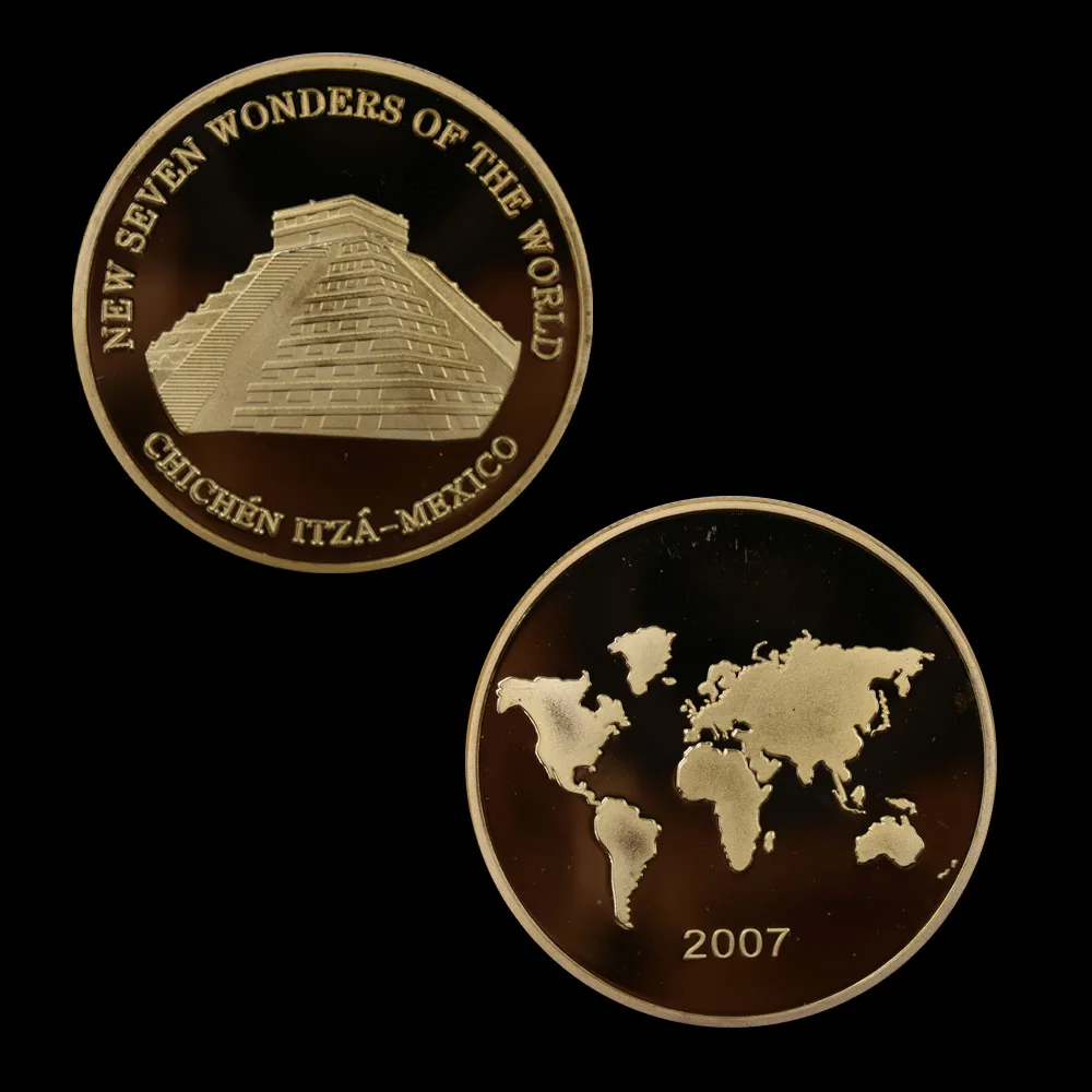 Один из семи чудес пирамиды Чичен ица кукукулкан 5 шт./компл. 24 каратных