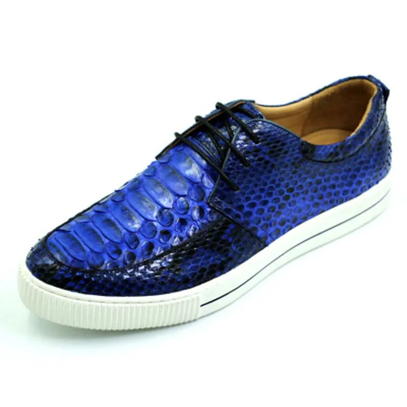 Hubu Zomer High-End Python Huid Mannen Schoenen Mode Casual Schoenen Trend Board Schoenen Heren Slangenschoenen