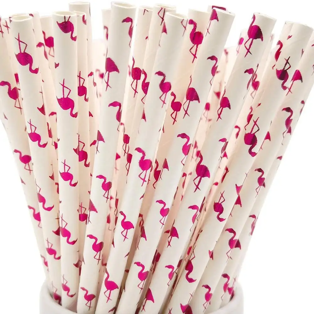 100 Pcs/Box Mixed Season Party Paper Straws Bulk,Colorful Spring Summer  Fall Winter Easter Floral Bird Garden Flamingo Drinking - AliExpress