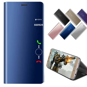 

500pcs Clear View Smart Mirror Case For Huawei Honor 20 Pro 10 Lite Note 10 8A V20 Play Flip Leather Stand Shockproof Back Cover