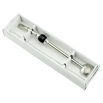 

Stainless Steel straws reusable bombilla Drinking Straws Filtered Spoon Straw Black