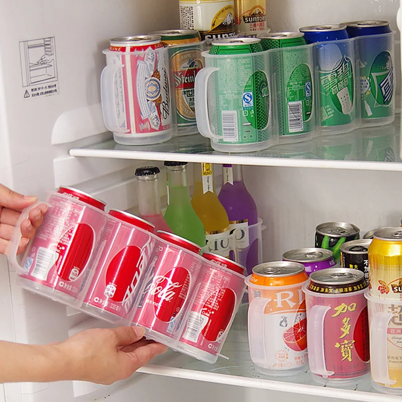 

LHX Beer Soda Can Storage Box Kitchen Fridge Drink Bottle Refrigeration Organizer Beer Coke Drink Storage Box HP1245 ee