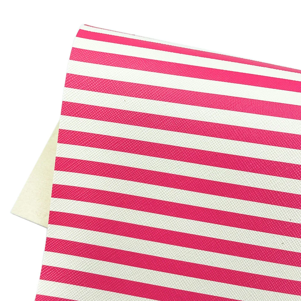 Zebra Crossing Stripe Candy Colour PVC Vinyl PU Leatherette Sewing Fabric Faux Leather DIY Craft Bow Making Material Roll Sheet