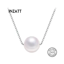 INZATT, настоящее 925 пробы, серебряное круглое ожерелье с подвеской для модных женщин, Трендовое ювелирное изделие, милые аксессуары, подарок