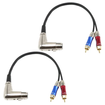 

2x XLR Female to 2 RCA Male Cable For Microphone Subwoofer Mixer Recording