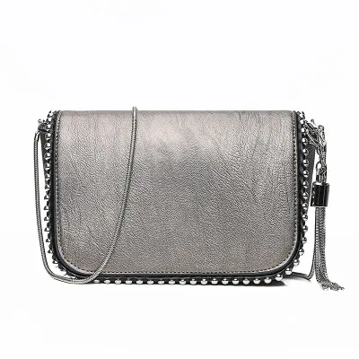 Mara's Dream New Solid Color Female Shoulder Bag Messenger Bag Day Fashion Chain Female Bag Small Square Bag - Цвет: Dchampagne