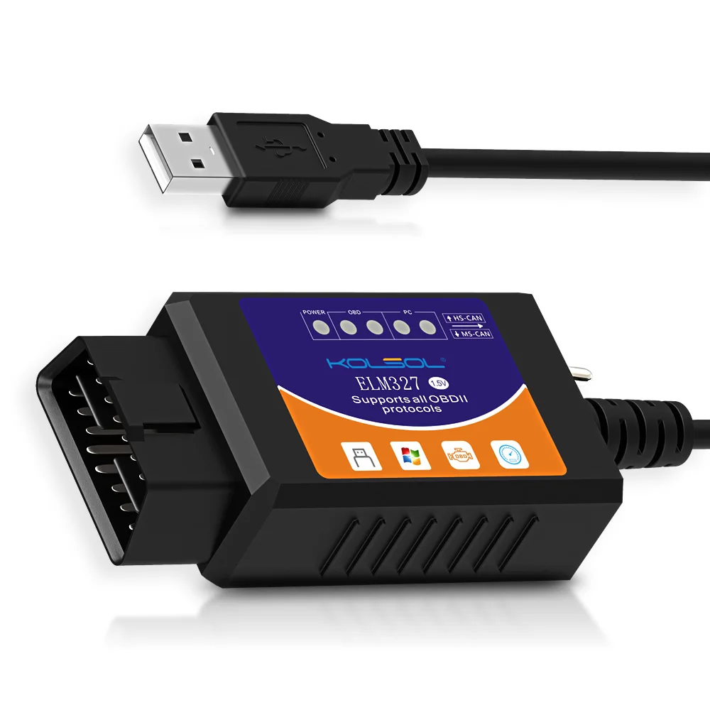 KOLSOL ELM327 Bluetooth/wifi/USB OBD2 сканер V1.5 ELM327 wifi с переключателем для Ford ELMconfig CH340+ 25K80 чип HS-CAN/MS-CAN