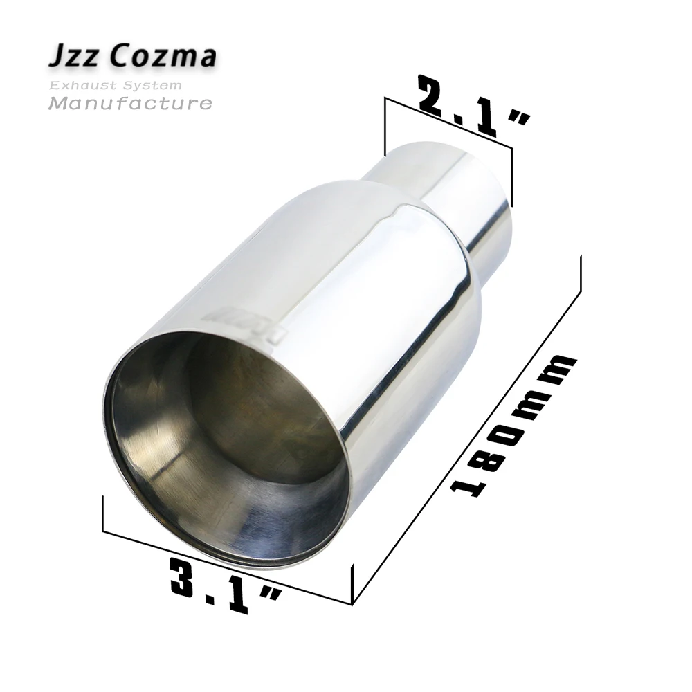 Jzz Универсальный " Хромированная выхлопная труба автомобиля из нержавеющей стали выхлопные наконечники свернутые Двойные розетки Наклонный глушитель труба
