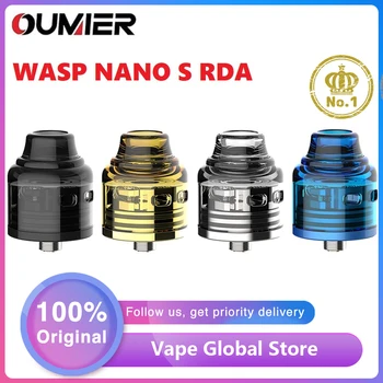 

Original OUMIER WASP NANO S RDA Atomizer with 25mm Diameter & Dual Post Build Deck 5mm Deep Well E-cigarette Vape Tank vs Zeus X