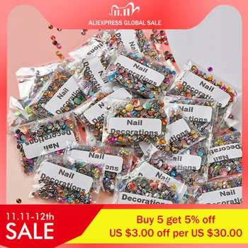 

300pcs 2-3MM Mix Color 3D Tips Flat Drill Rhinestones Stone Nail Art DIY Jewelry Accessories Crystal Nail Art Decoration