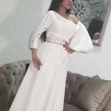 Новое прибытие одно плечо плиссированные Бисероплетение с длинным рукавом прямые длиной до пола платья для выпускного вечера