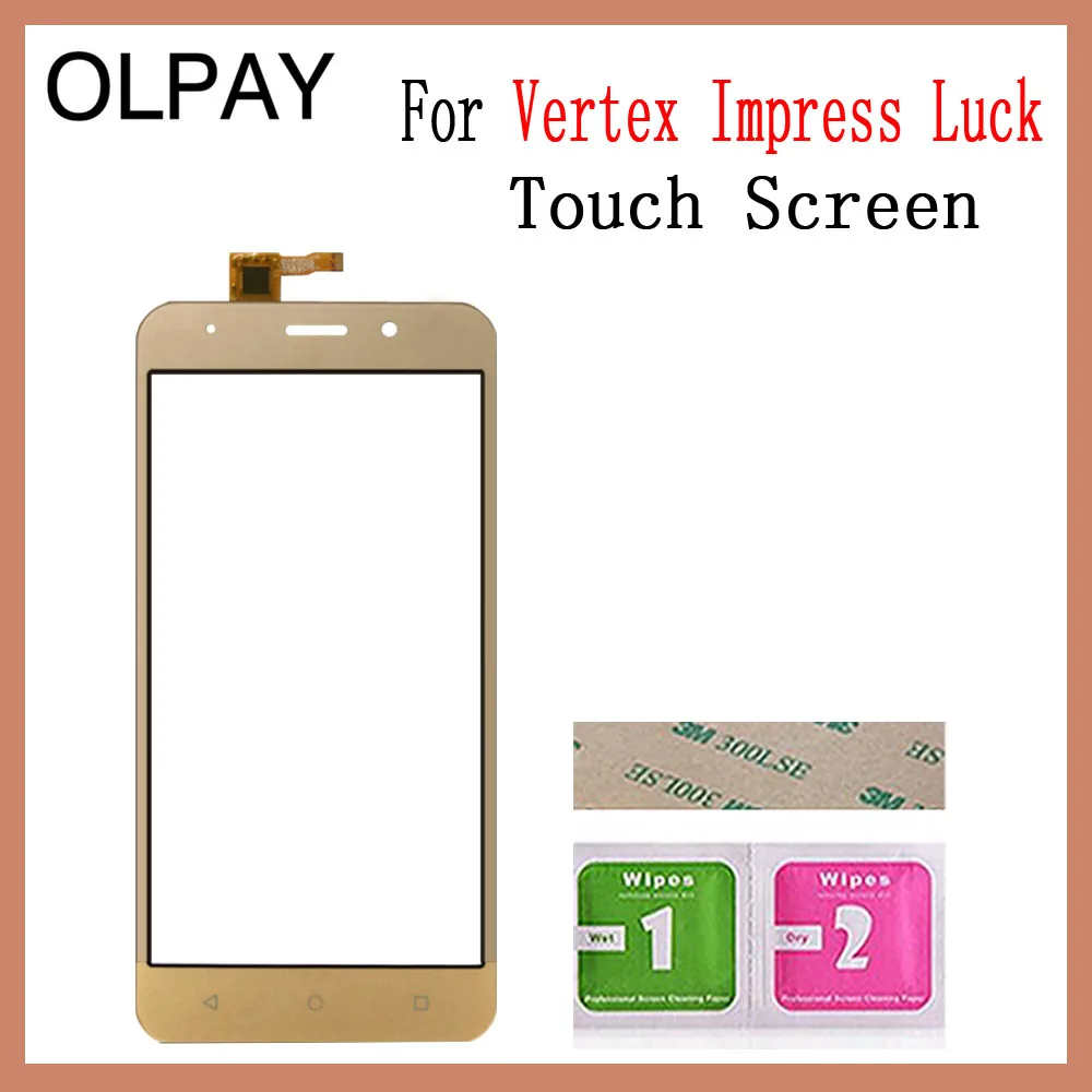 Gold No Tools Стекло для сенсорного экрана мобильного телефона 5,0 ''дюйма для Vertex impress Luck, сенсорная панель дигитайзера, переднее стекло, датчик объектива - Цвет: Gold No Tools