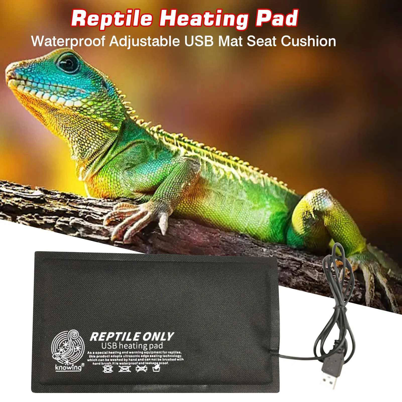 Reptile Heating Warm Pad Terrarium Heating Mat Waterproof Temperature Controller Incubator Mat Tools Turtles Snake Lizard For reptile heating mat