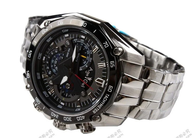 Роскошные брендовые новые кварцевые хронограф мужские часы секундомер часы из нержавеющей стали Световой Ограниченная Дата дисплей с коробкой AAA