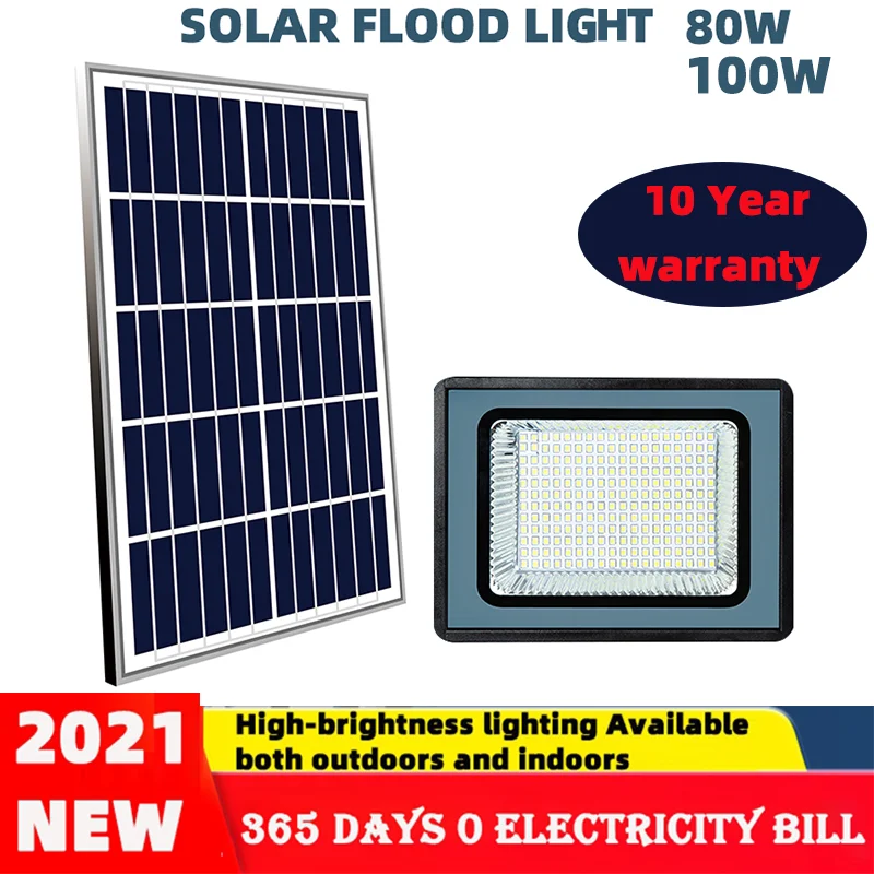 Светодиодный светильник на солнечной батарее 80 Вт 100 | Лампы и освещение
