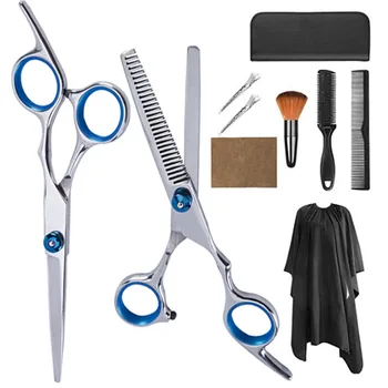 

4~10Pcs/Set Professional Hairdressing Scissors Kit Hair Cutting Scissors Hairbrush Hair Clip Cape Grooming Comb For Barbershop