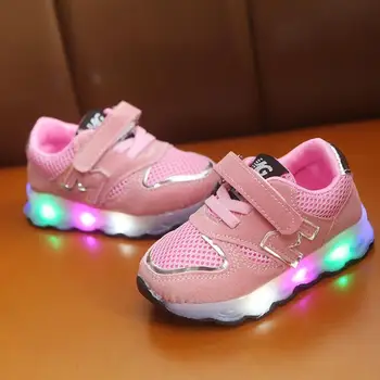

New Children Luminous Shoes Boys Girls Mesh Running Shoes Baby Flashing Lights Sneakers Toddler Kids LED Sneakers