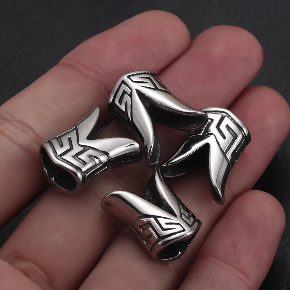 316l Edelstahl Gleit perlen Doppel loch fit 5mm Seils chmuck machen DIY Herren Leder Armband Spacer Metall Charms – Detail 2