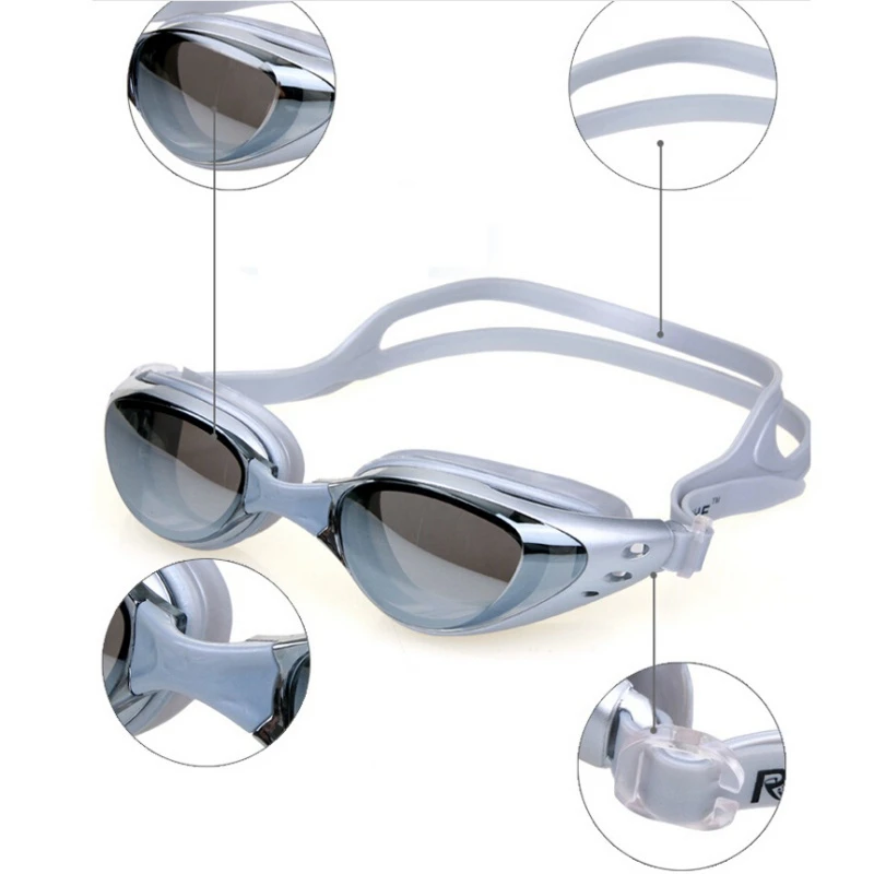 Новые профессиональные силиконовые плавательные очки для близорукости, противотуманные УФ очки для плавания с ушной затычкой для мужчин и женщин, диоптрийные спортивные очки