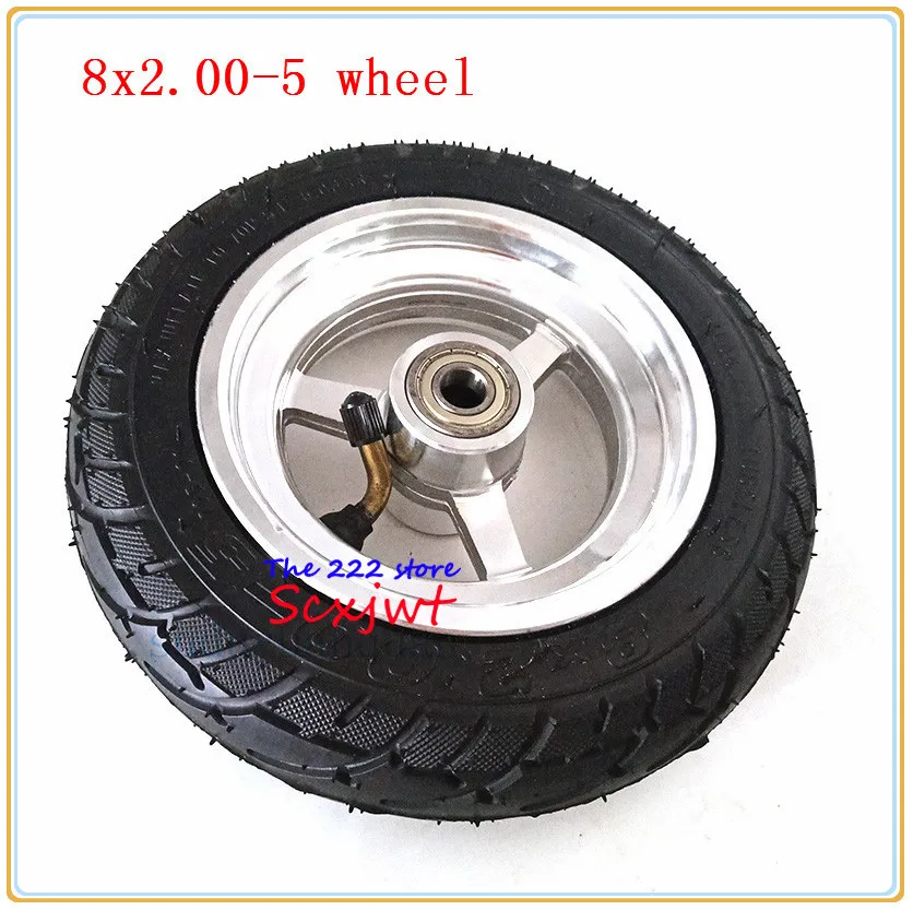 

8x2.00-5 tubeless tyre Widening Pneumatic tires including alloy hub Wheel can be used for KUGOO S1 S3 Electric Adult Scooter